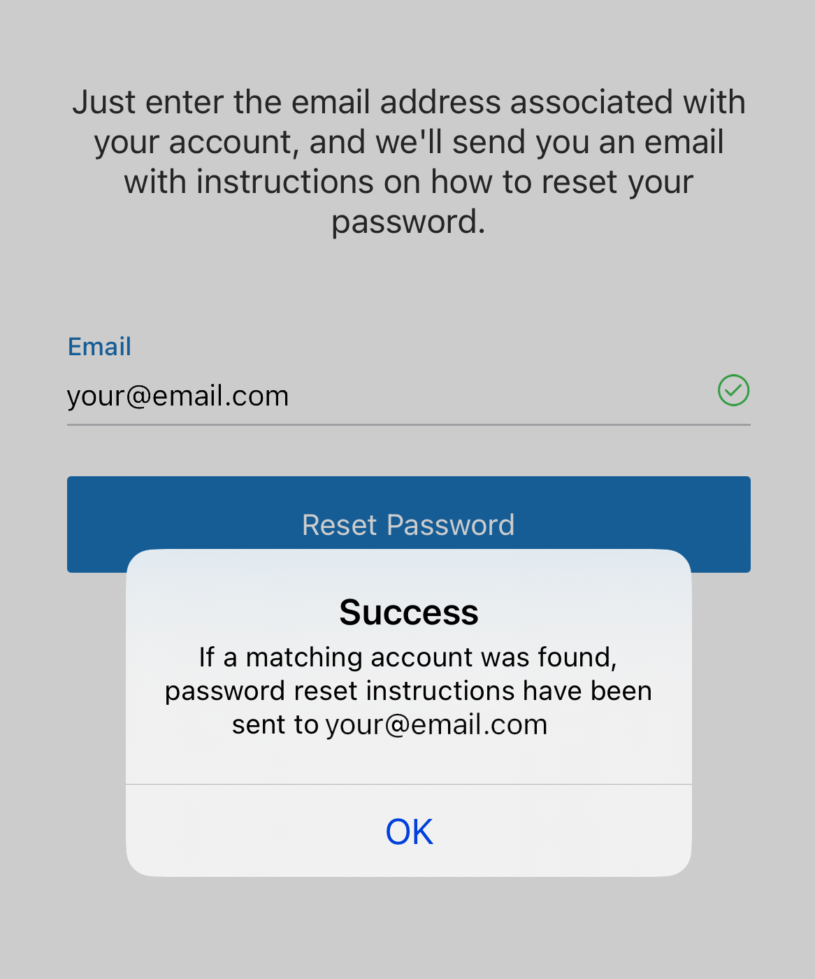 APS Event App Login Screen Password Reset Step 4