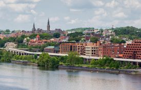 Skyline of Georgetown, Washington, DC.