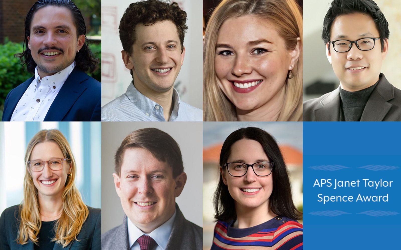 2024 Spence Recipients, clockwise from top left: Juan Del Toro, Chaz Firestone, Ashley Watts, Justin Minue Kim, Julia Leonard, Mark Thornton, Gemma Sharp.